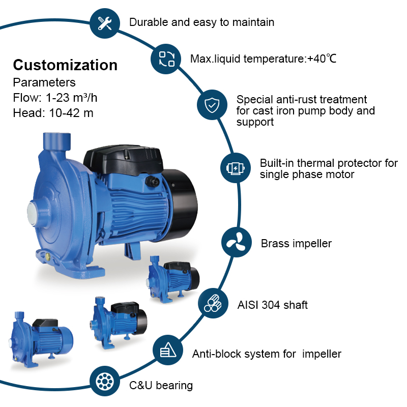 Bombas de água centrífugas elétricas de superfície CPm1.5HP para irrigação