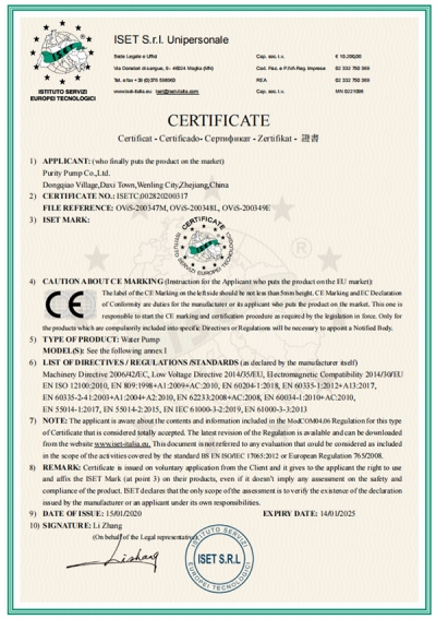 Exportação do certificado CE para a Europa