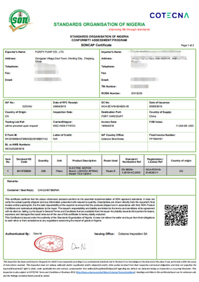 Exportação do Certificado SONCAP para Países Africanos (Nigéria)